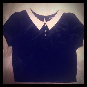 Velvety goth crop top